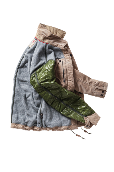 buff khaki cord-rollover