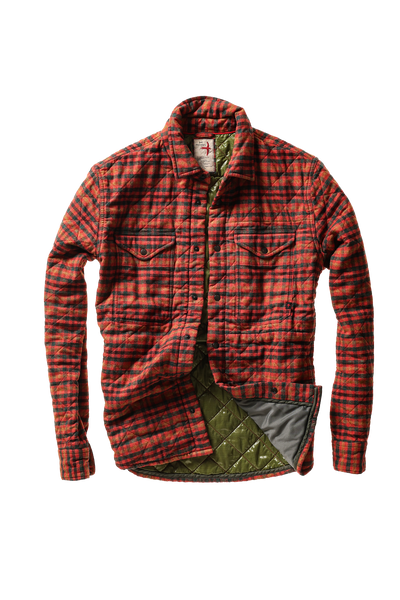 burnt red tweedy check