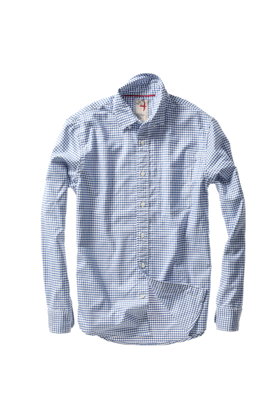 wht navy oxford grid