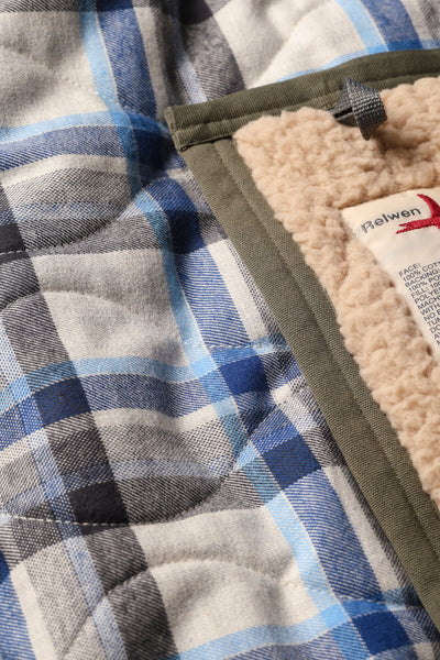 lt grey hthr plaid-tall rollover