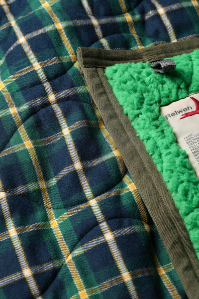 navy green tartan-tall rollover