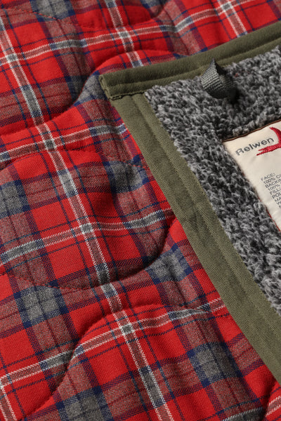 dk red grey h-bone plaid-tall rollover