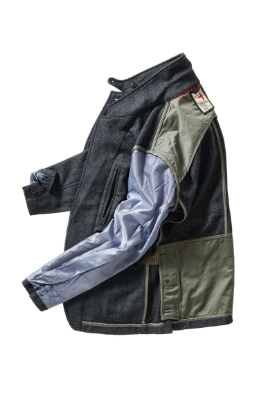 blue/black twill rollover