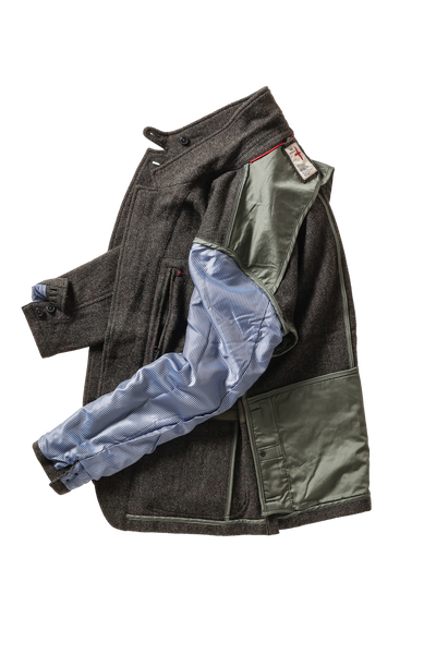 char olive herringbone rollover