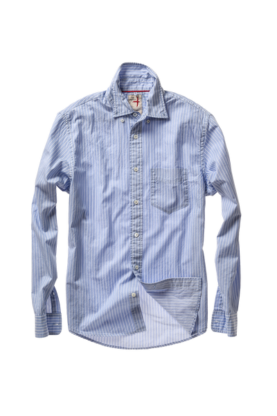 blue w/white stripe twill