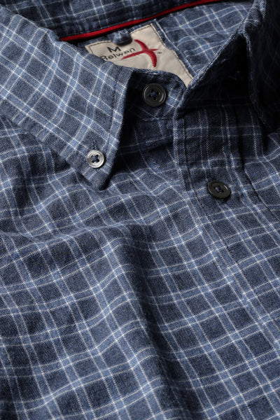 navy hthr gingham plaid tall rollover
