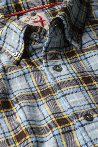 pale blue/brown multi tall rollover