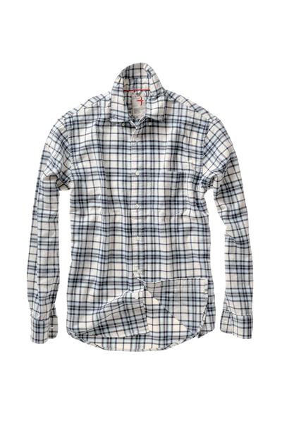 white/blue plaid