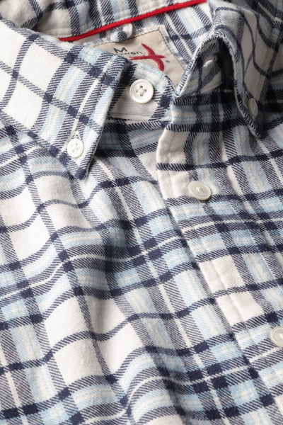white/blue plaid tall rollover