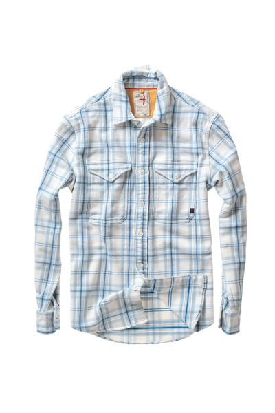 white/lt blue plaid