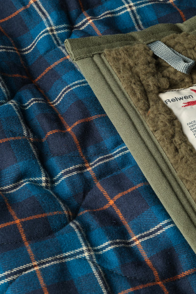 blue/navy grid plaid tall rollover