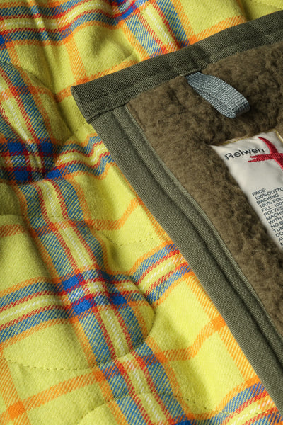 chartreuse multi plaid tall rollover