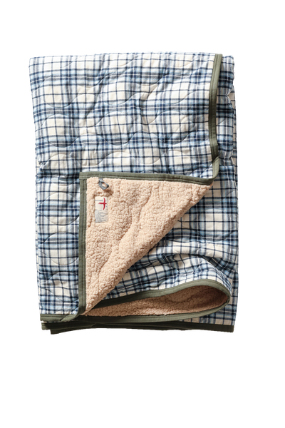 cream/blue plaid