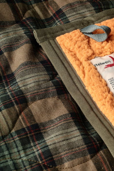 dk olive/black plaid tall rollover