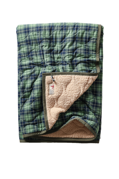 sage/navy grid plaid