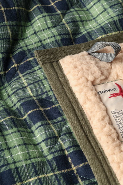 sage/navy grid plaid tall rollover