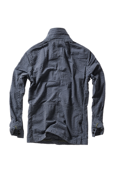 navy blue seersucker check