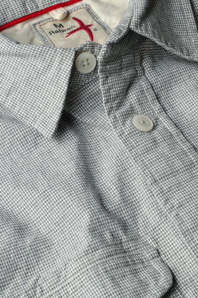 grey/white mini houndstooth rollover tall
