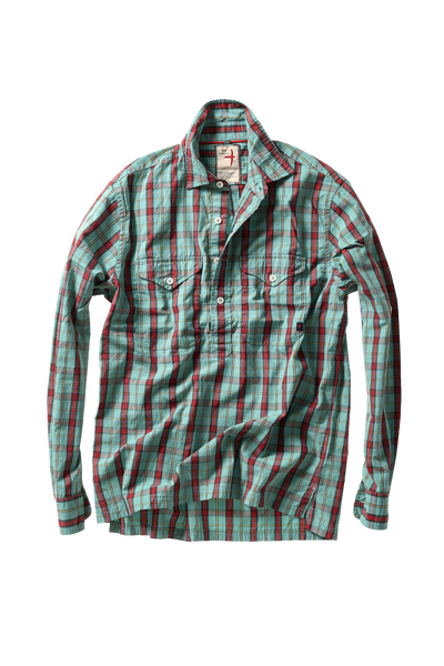 scrub green red tartan
